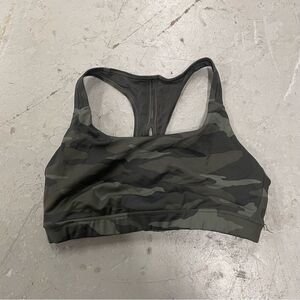 Athleta Womens Green Camo Print Sports Bra Size Medium